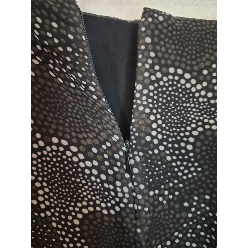 GEOFFREY BEENE‎ SPORT BLACK BROWN-CREAM DOTS LINED SKIRT SIZE 10
